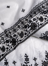 Pure Cotton Cambric White Color Unstitched  Suit Set.